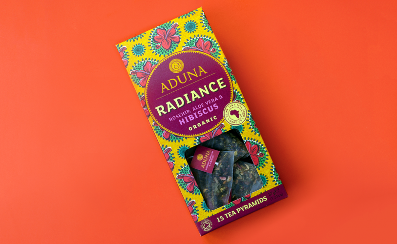 阿杜納茶品牌包裝設計，大膽而生動食品vi設計