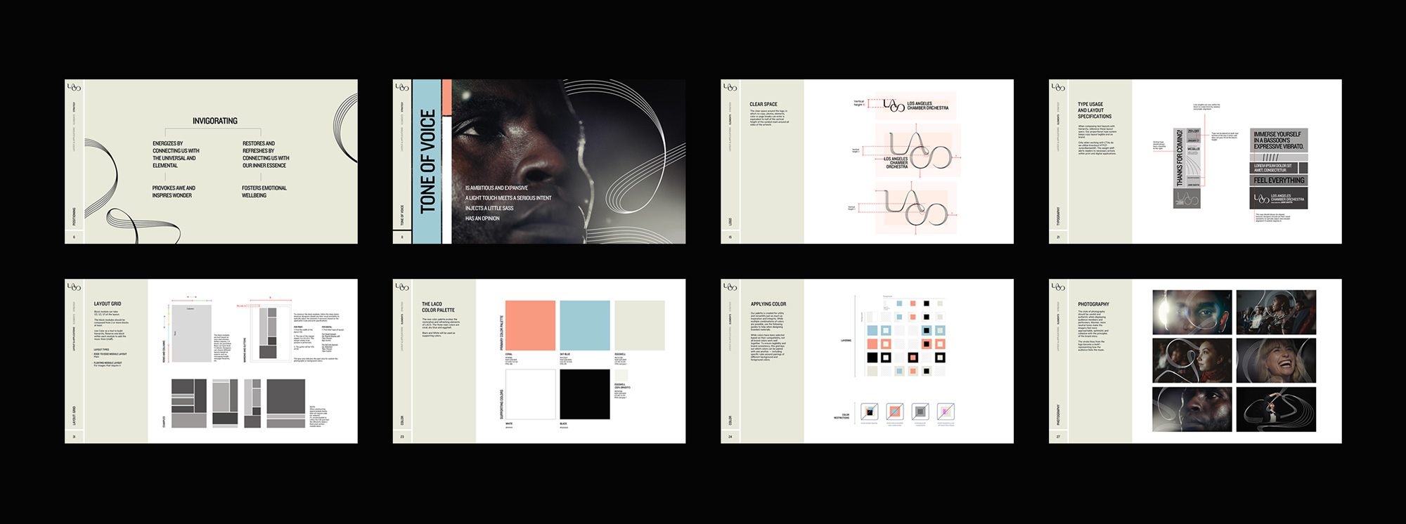 洛杉磯管弦樂隊LACO視覺形象設計，vi設計